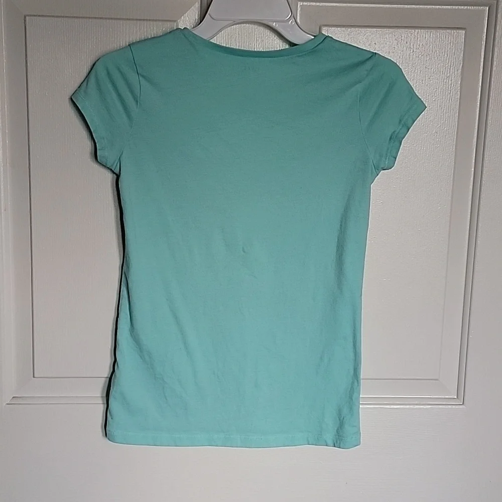 Old Navy, girls XL(14), mint green short sleeved shirt.